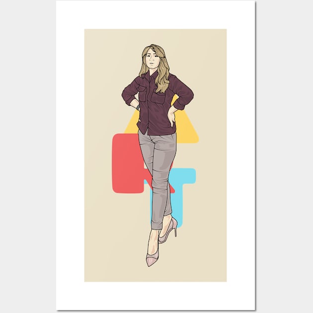 Woman Maroon Outfit Wall Art by crissbahari